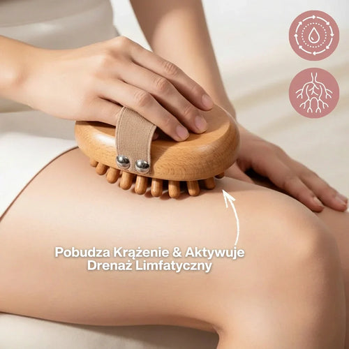 Drewniany masażer antycellulitowy – Pobudza masażu nawilżającego