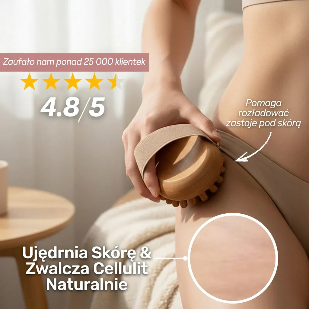 Drewniany masażer antycellulitowy – Pobudza masażu nawilżającego