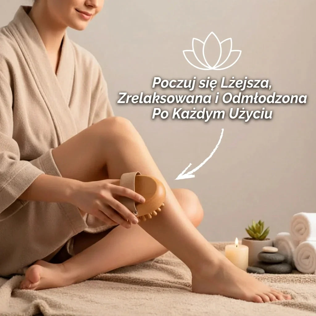 Drewniany masażer antycellulitowy – Pobudza masażu nawilżającego